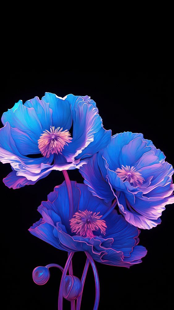 Poppy flower purple violet. AI generated Image by rawpixel.