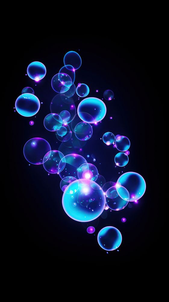 Tiny bubbles sphere light night. AI generated Image by rawpixel.