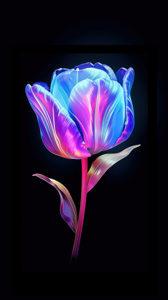 Tulip flower purple petal. AI generated Image by rawpixel.