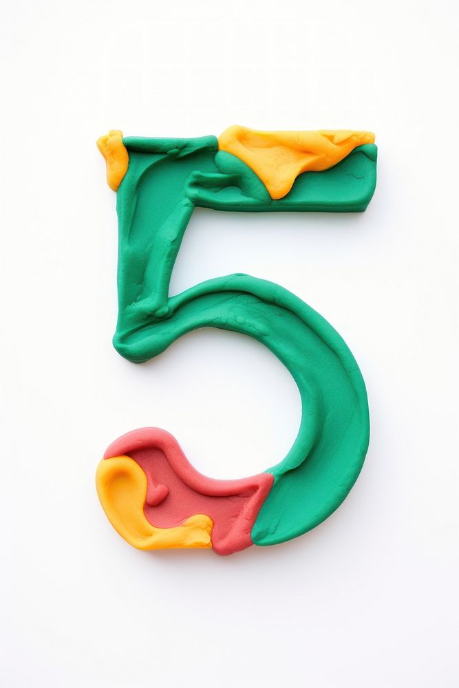 Number 5 text white background creativity. AI generated Image by rawpixel.