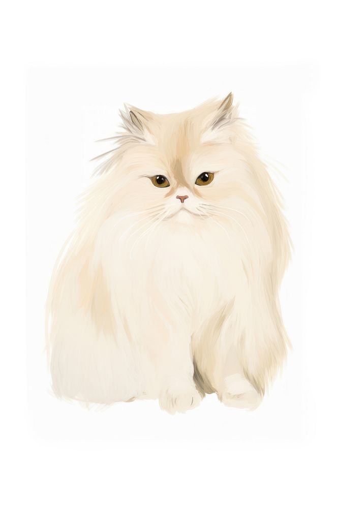 Persian cat mammal animal white. AI generated Image by rawpixel.