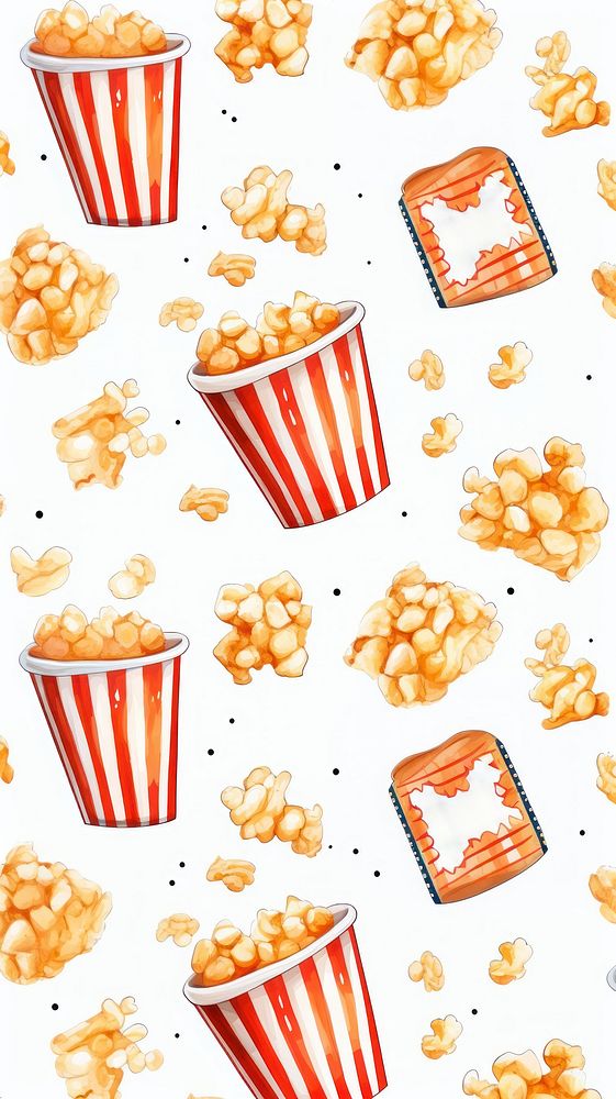 Popcorn backgrounds pattern snack. 