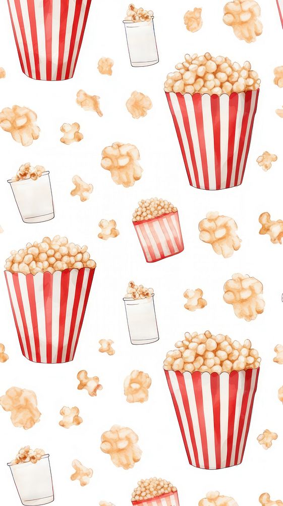 Popcorn backgrounds pattern snack. AI generated Image by rawpixel.