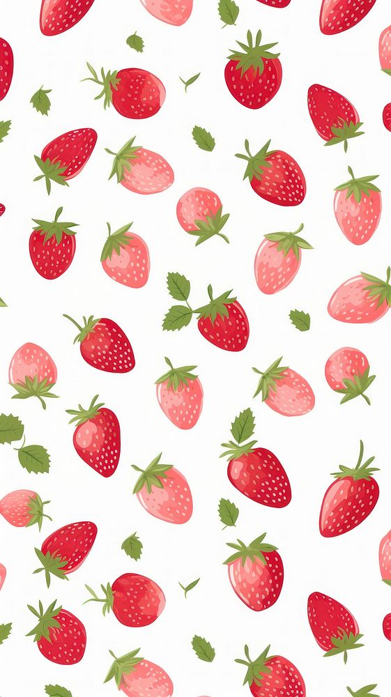 Strawberry strawberry backgrounds pattern. AI generated Image by rawpixel.