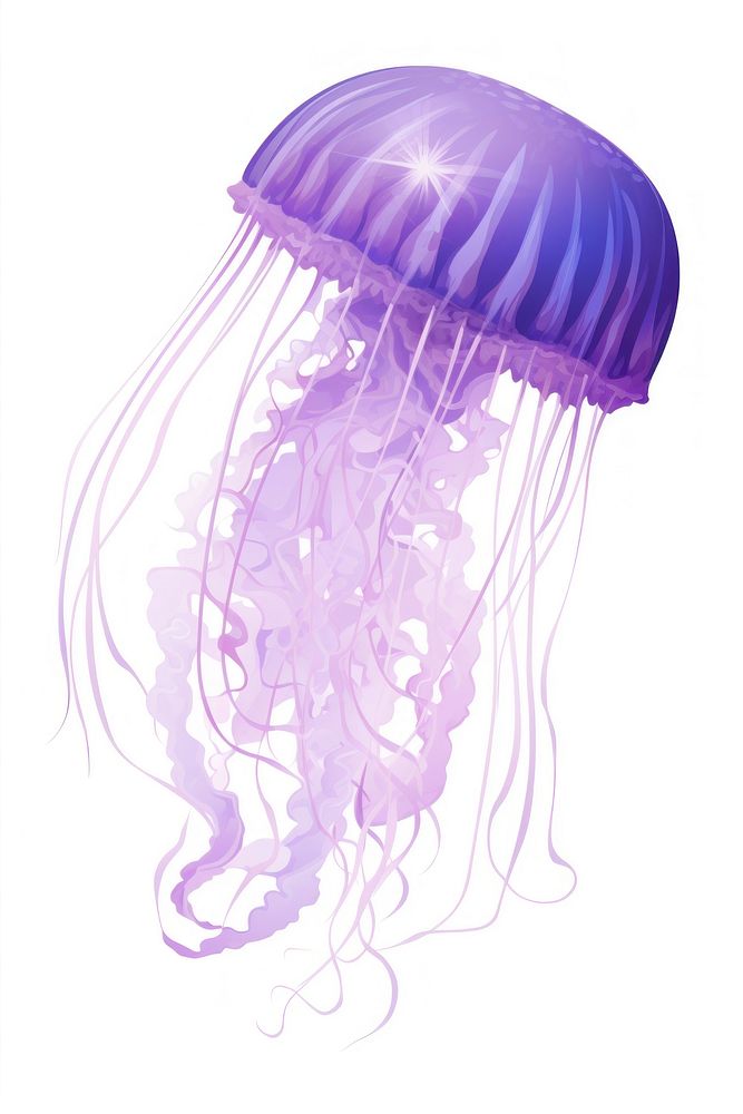 Single jellyfish purple invertebrate transparent. AI generated Image by rawpixel.