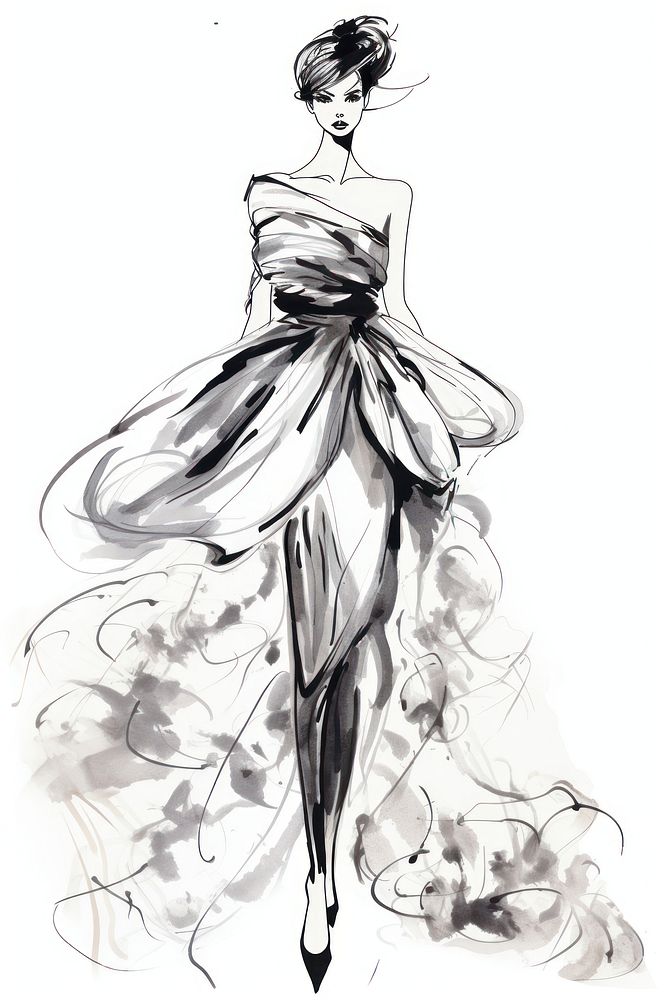 Fashion model sketch drawing adult. AI generated Image by rawpixel.