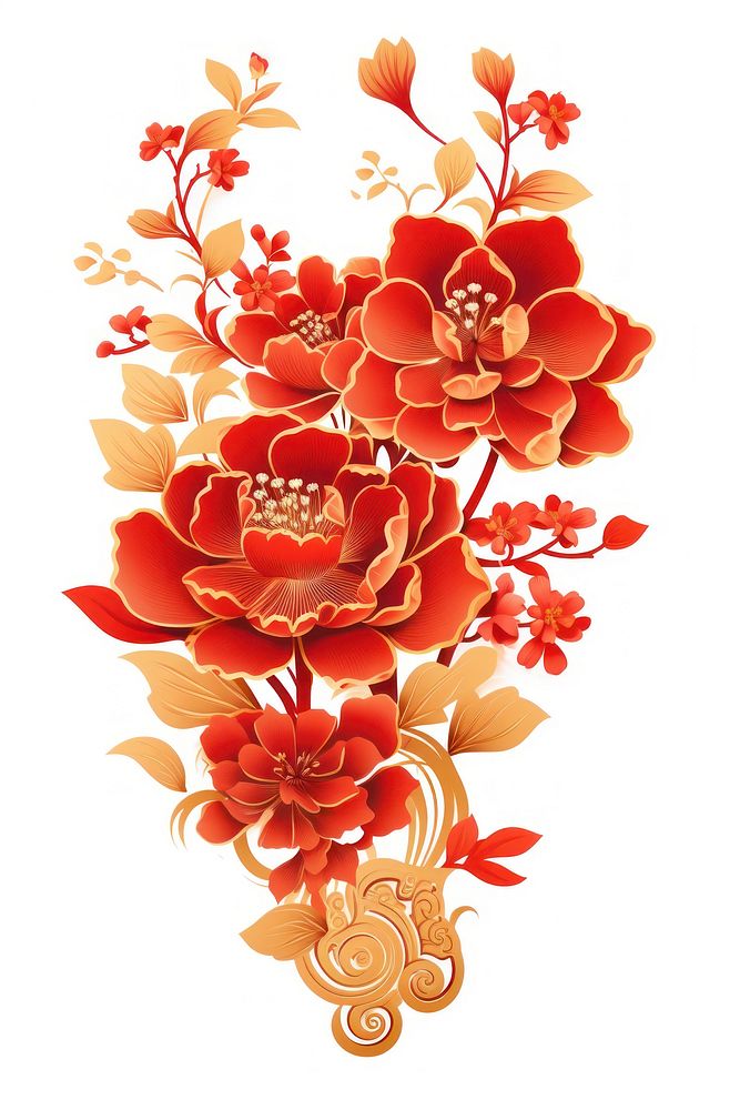 Red envelope pattern flower plant. AI generated Image by rawpixel.