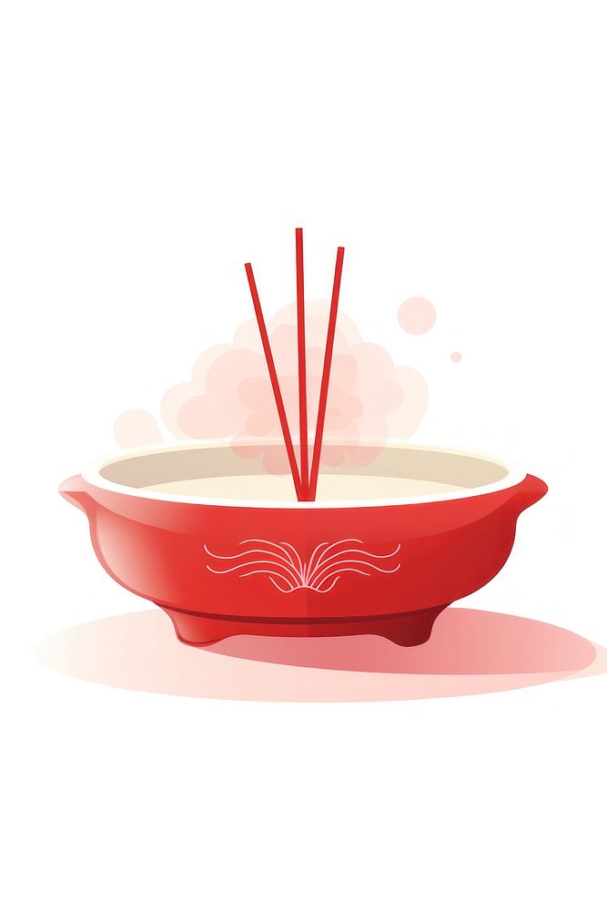Incense stick bowl red jacuzzi heart. AI generated Image by rawpixel.