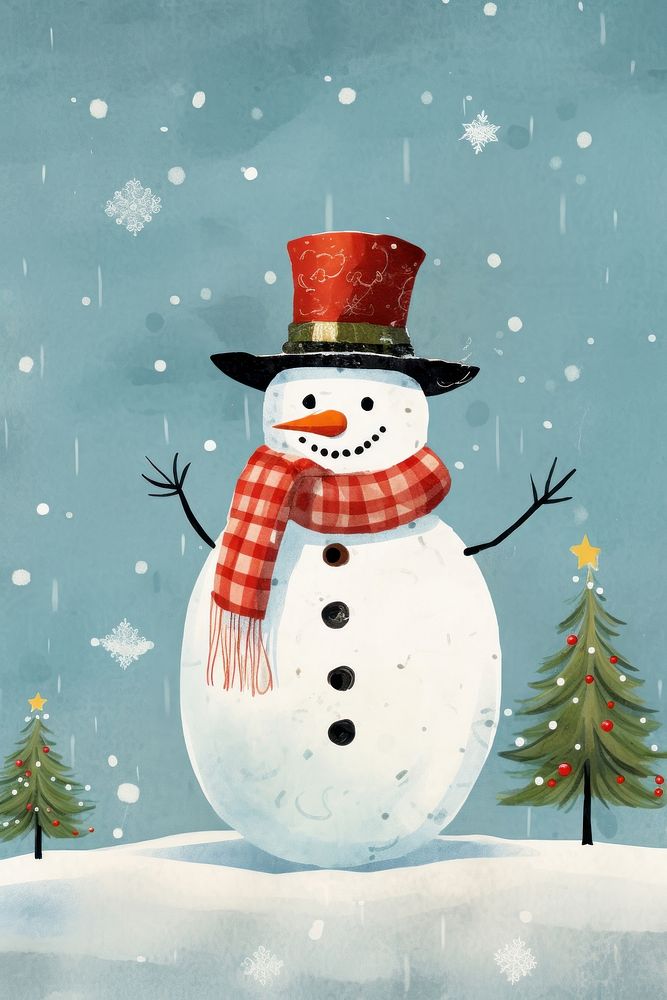 Snowman snowman christmas winter. AI generated Image by rawpixel.