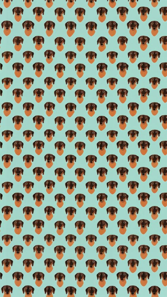 Sausage dog head pattern backgrounds repetition. AI generated Image by rawpixel.