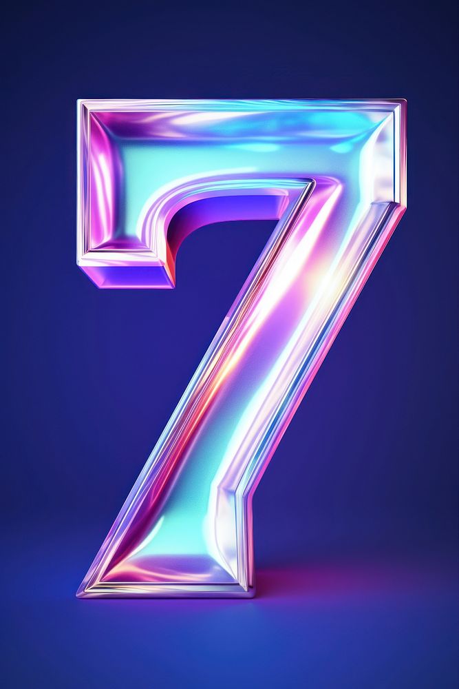 PNG Alphabet number 7 shape illuminated futuristic darkness. AI generated Image by rawpixel.