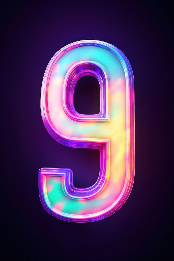 PNG Alphabet number 9 shape light illuminated darkness. AI generated Image by rawpixel.