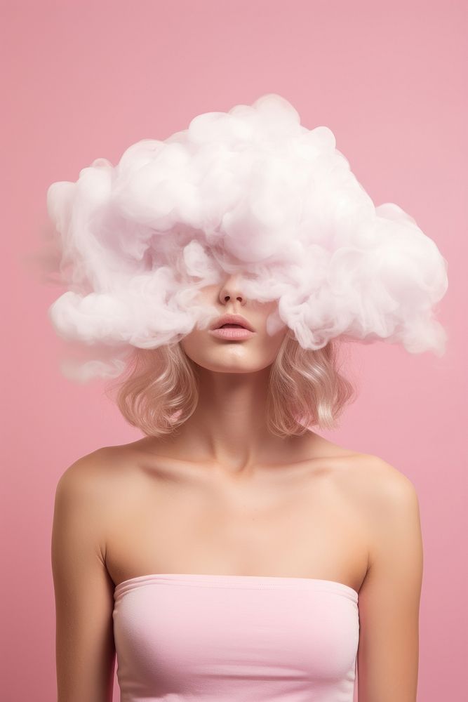 Portrait adult cloud woman. AI generated Image by rawpixel.