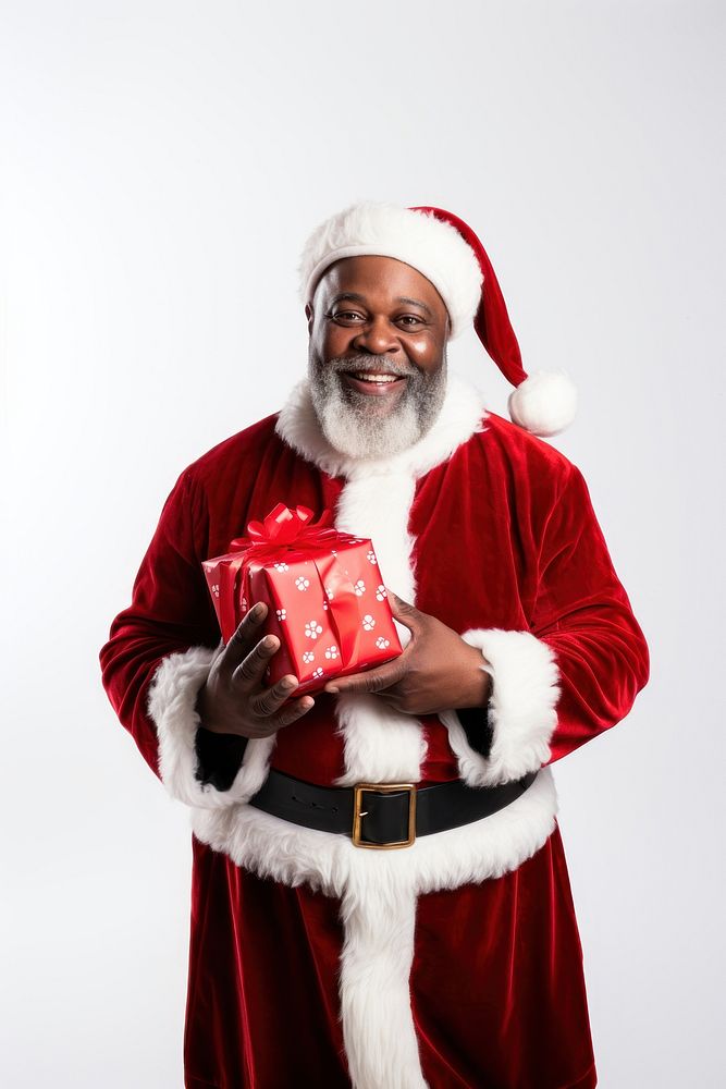 African American Santa Claus christmas portrait smiling. AI generated Image by rawpixel.