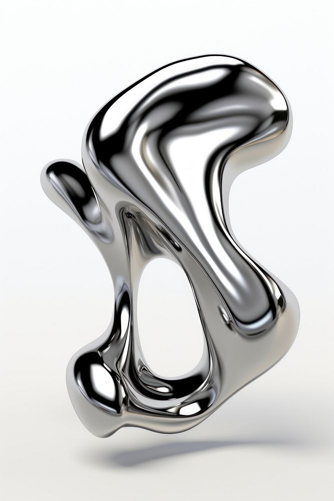 Abstract fluid shape chrome white Free Photo Illustration rawpixel