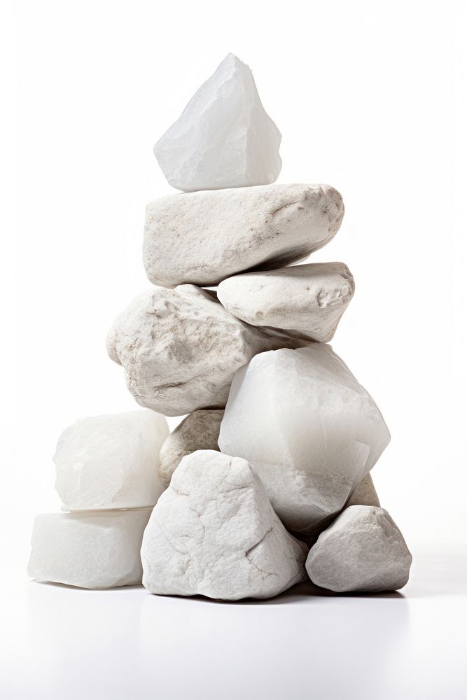 Rock white stone white background. AI generated Image by rawpixel.