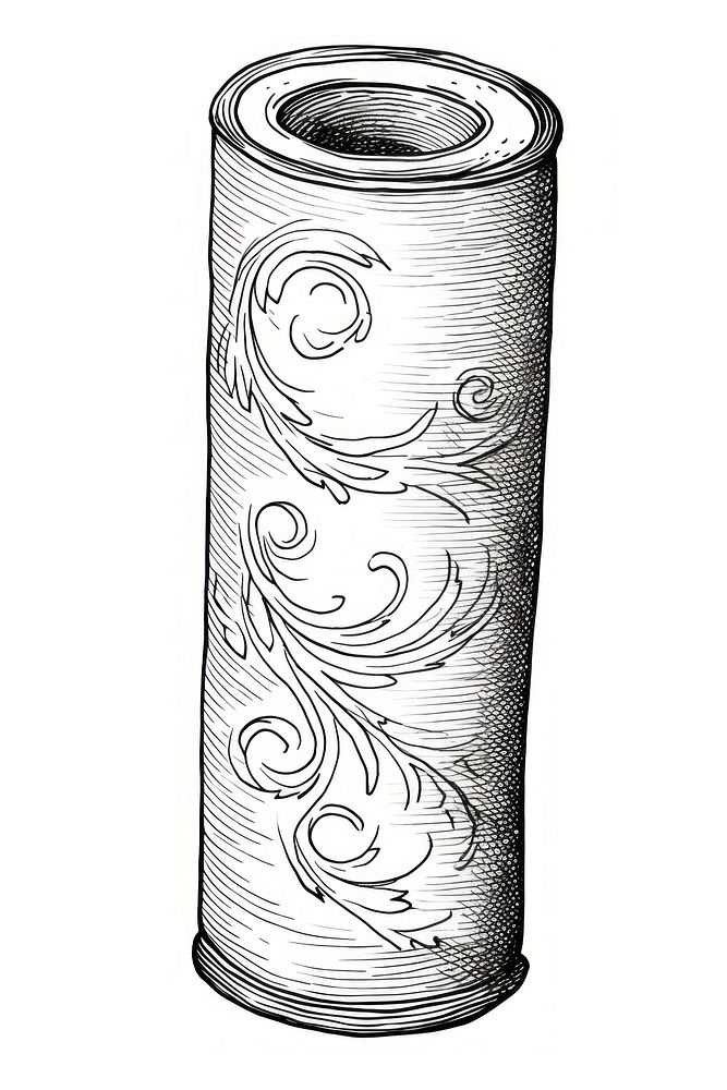 A minimal tissue roll cylinder sketch white. AI generated Image by rawpixel.