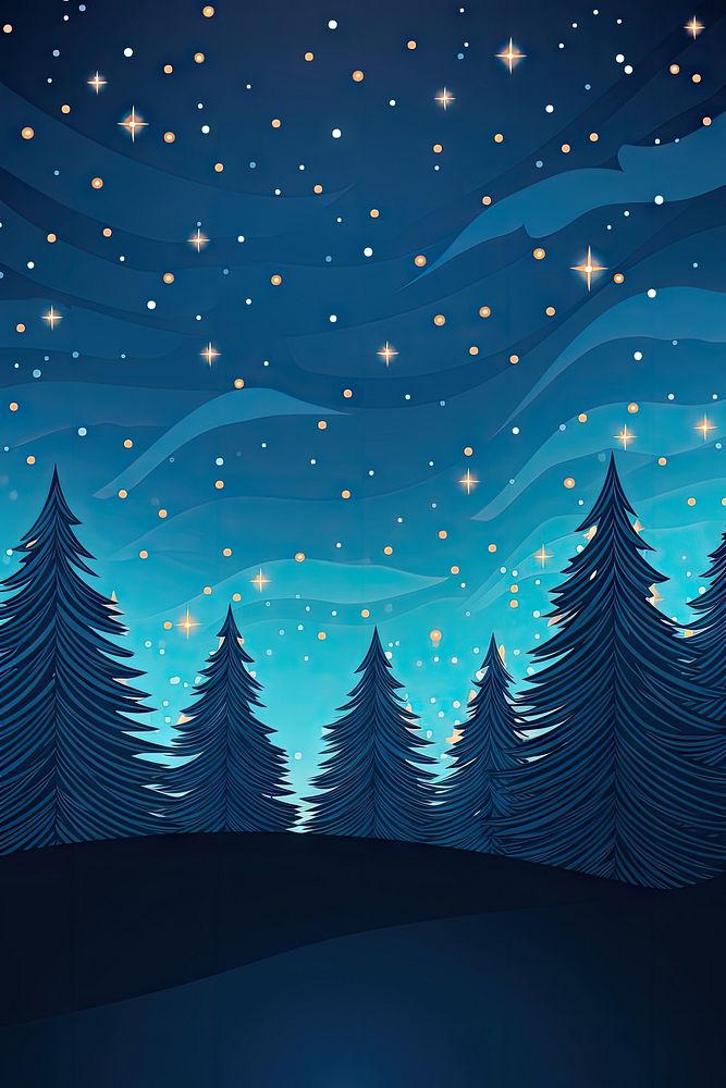 Christmas outdoors nature night. AI generated Image by rawpixel.