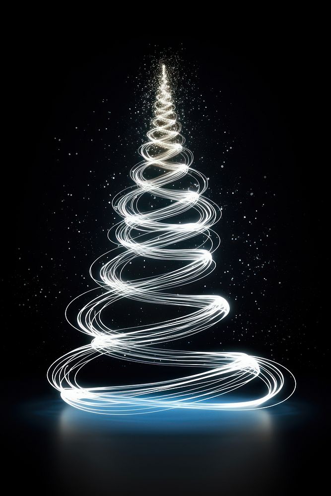Magic Christmas tree christmas lighting spiral. AI generated Image by rawpixel.