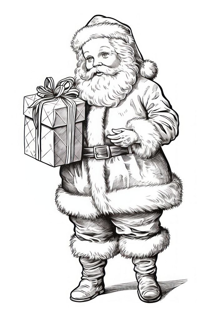 Santa claus sketch drawing art. AI generated Image by rawpixel.
