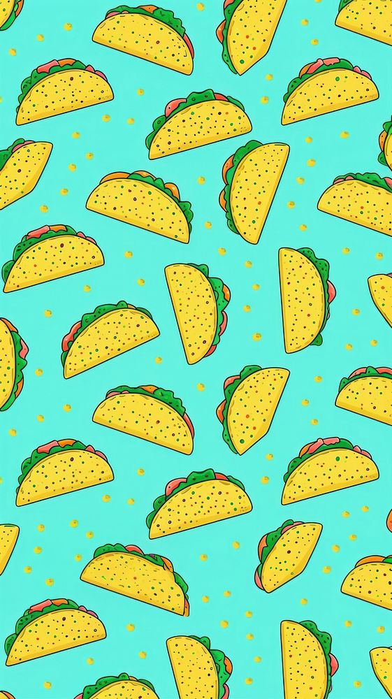 Taco pattern backgrounds fruit. AI generated Image by rawpixel.