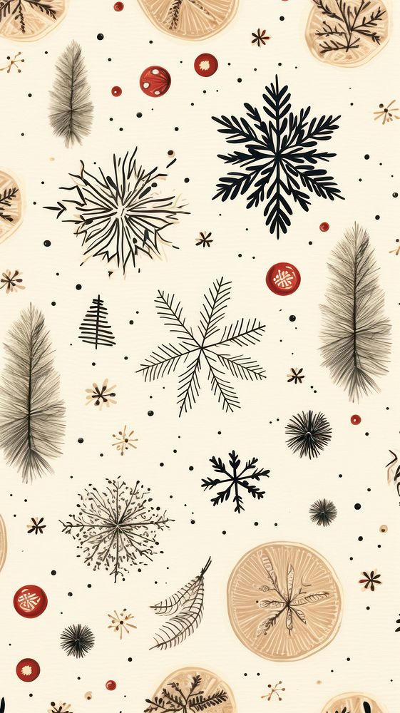 Christmas element pattern drawing sketch plant. AI generated Image by rawpixel.