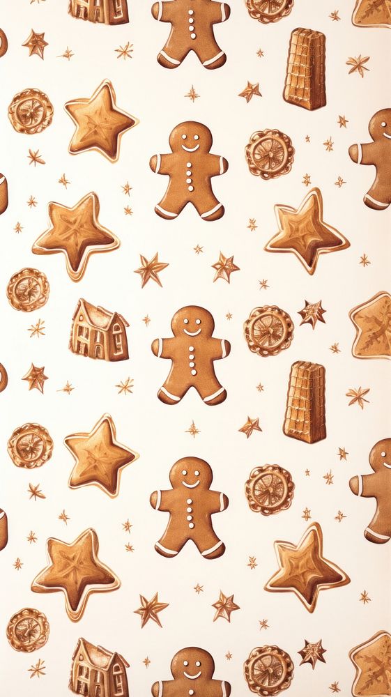 Christmas gingerbread man pattern cookie food representation. 