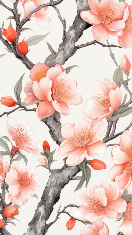 Chinese art wallpaper pattern backgrounds blossom. 