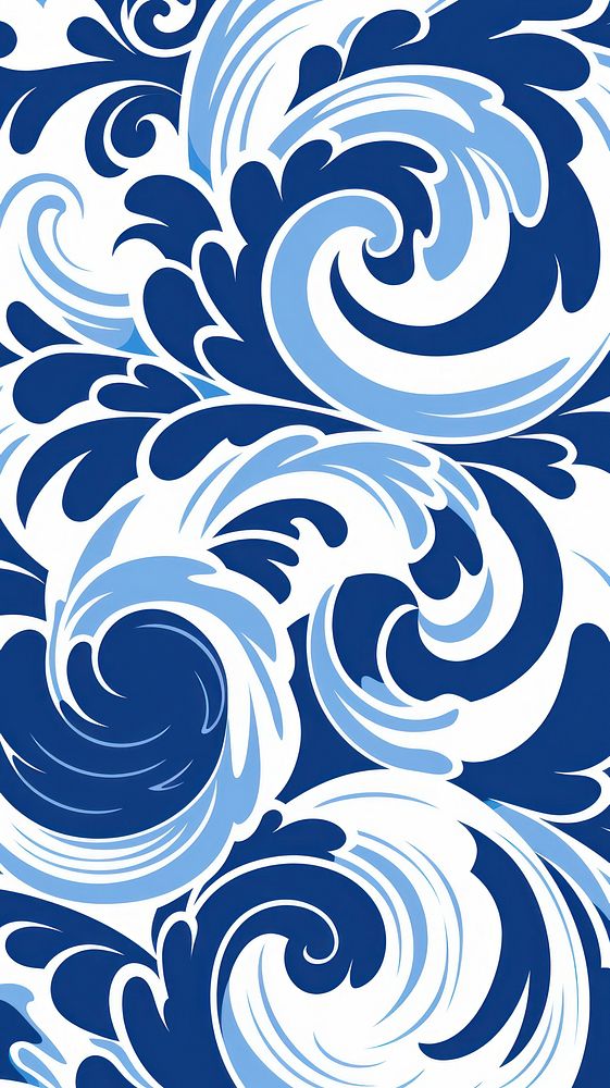 Ceramic tile pattern line blue art. AI generated Image by rawpixel.