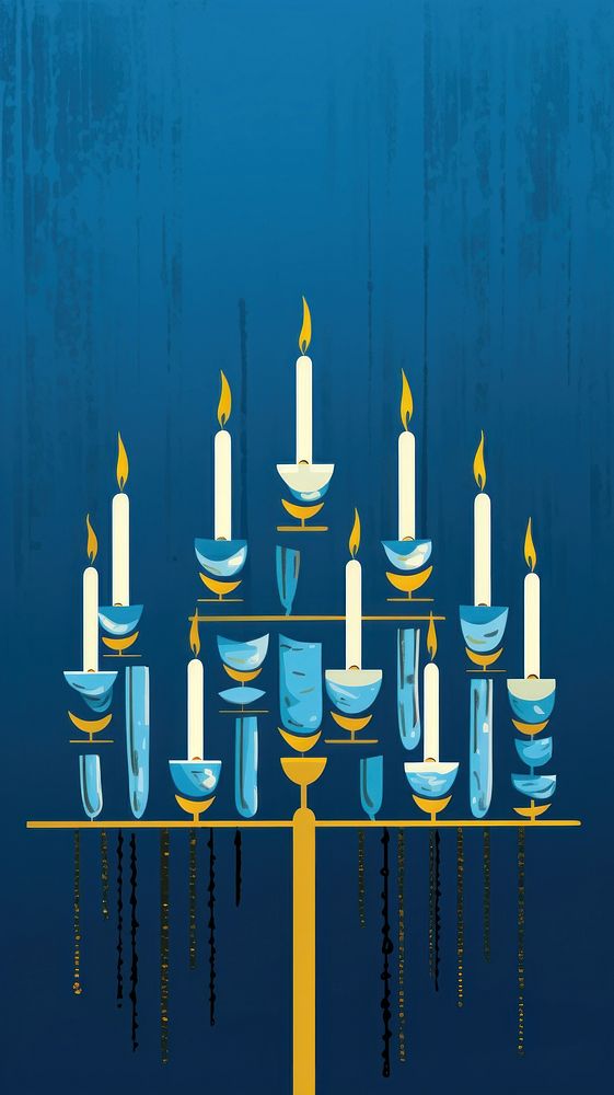 Hanukkah menorah candle blue spirituality. AI generated Image by rawpixel.