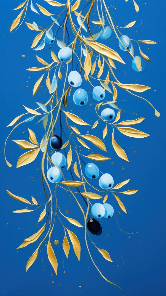 Hanukkah olives backgrounds blueberry plant. AI generated Image by rawpixel.
