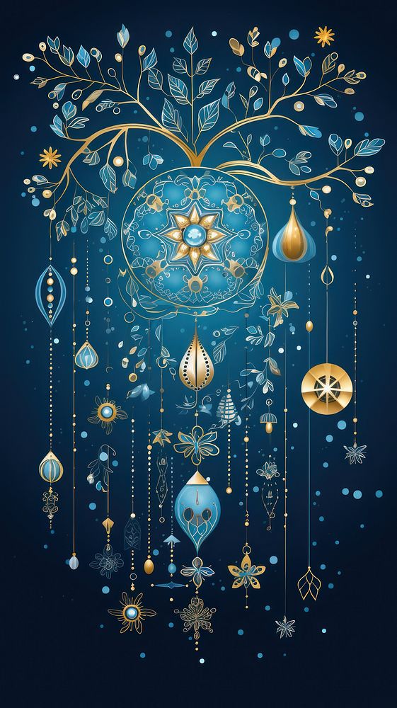 Hanukkah ornament backgrounds pattern gold. AI generated Image by rawpixel.