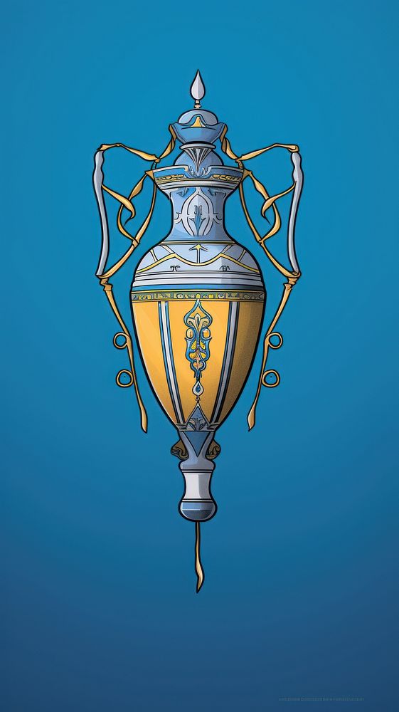 Hanukkah amphora blue architecture decoration. AI generated Image by rawpixel.