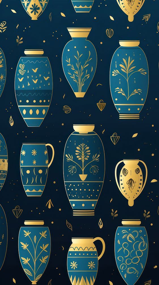 Hanukkah amphora pattern art backgrounds. AI generated Image by rawpixel.