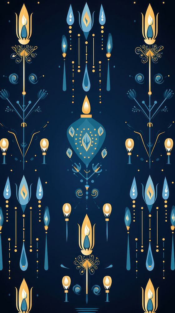 Hanukkah menorah pattern backgrounds chandelier. AI generated Image by rawpixel.