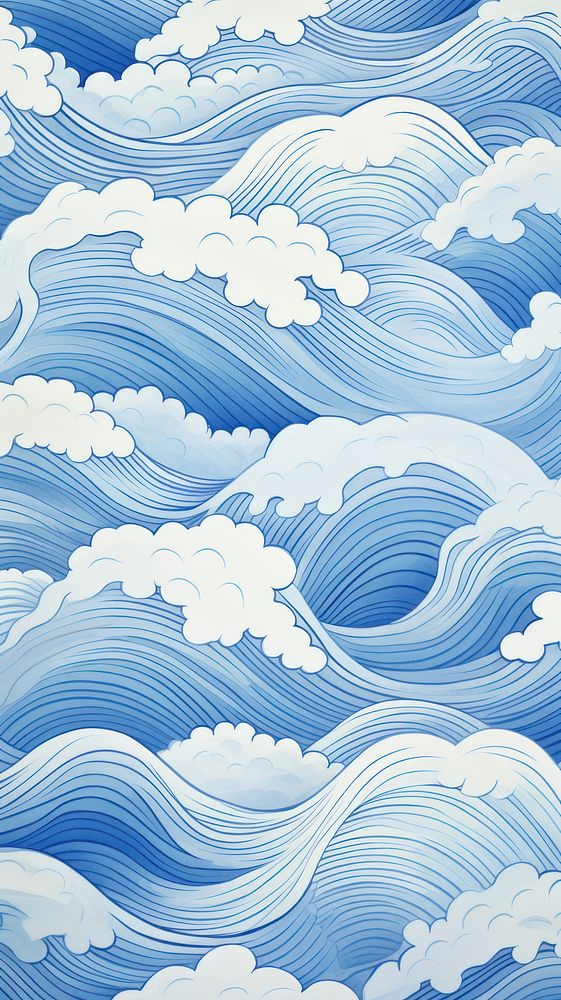 Chinese geometric waves pattern backgrounds nature. AI generated Image by rawpixel.