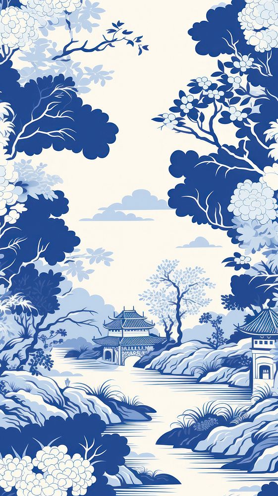 Chinese art wallpaper pattern backgrounds nature. AI generated Image by rawpixel.