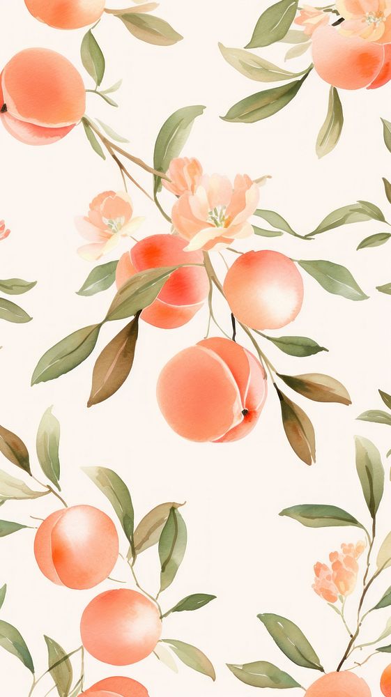 Chinese peach pattern backgrounds wallpaper. AI generated Image by rawpixel.