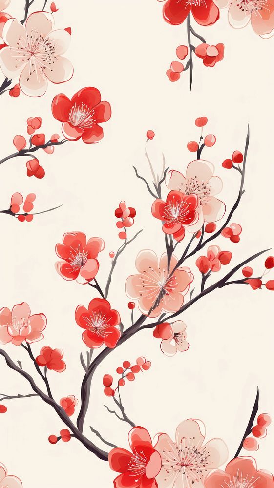 Chinese backgrounds wallpaper blossom. AI generated Image by rawpixel.