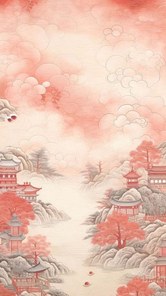Chinese backgrounds outdoors pattern. AI generated Image by rawpixel.