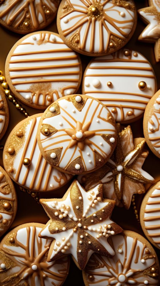 Christmas stripes gingerbread pattern cookie. AI generated Image by rawpixel.