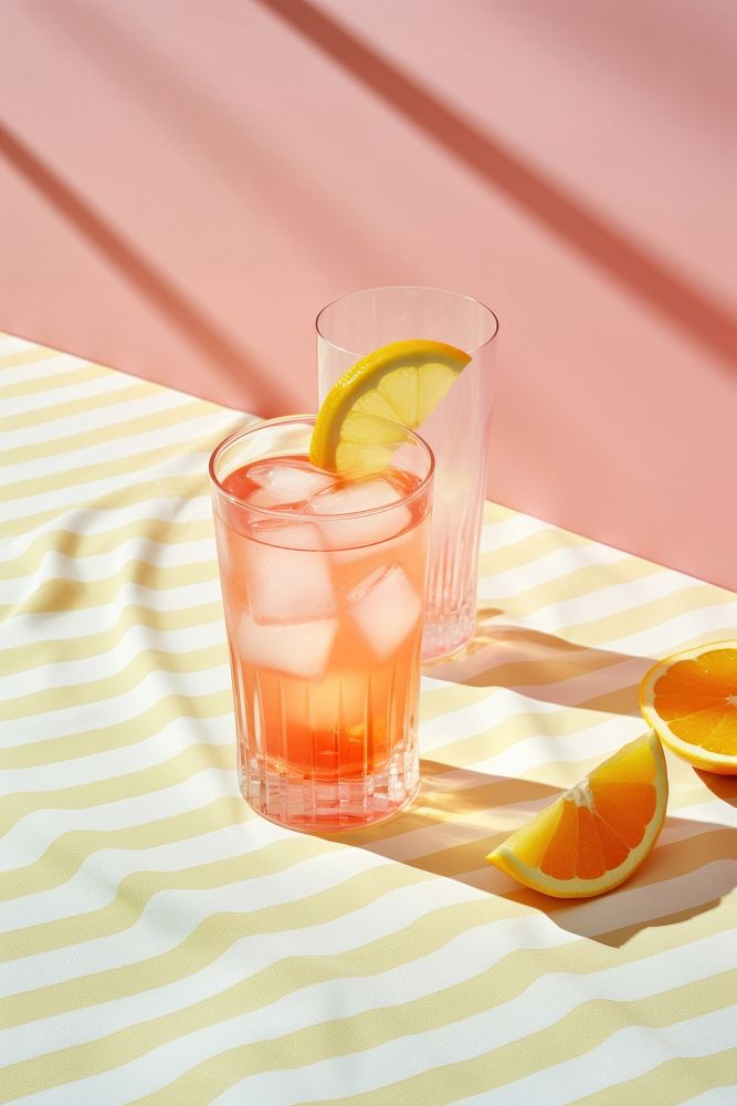 Cocktail tablecloth lemonade beverage. AI generated Image by rawpixel.
