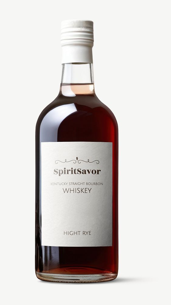 Whiskey label mockup, packaging psd