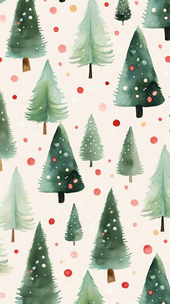 Christmas decoration pattern backgrounds plant tree. AI generated Image by rawpixel.