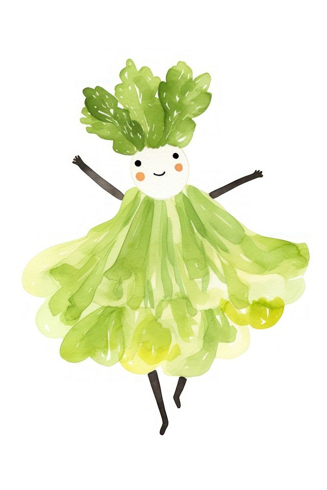 Celery dancing food leaf white background. AI generated Image by rawpixel.