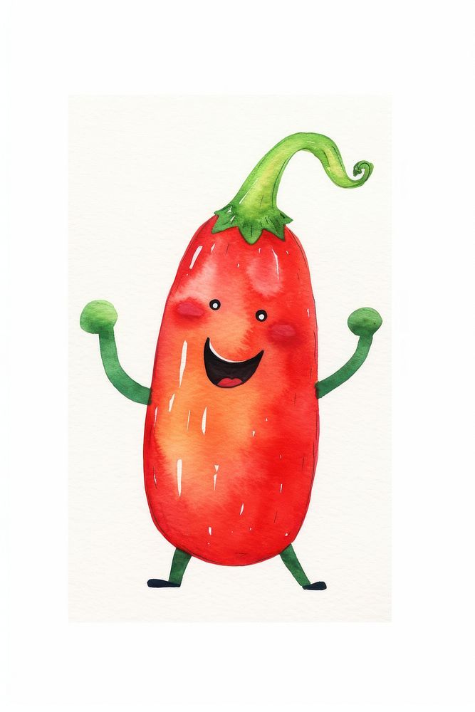 Chili dancing vegetable plant food. AI generated Image by rawpixel.