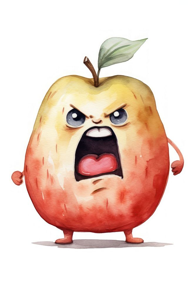 Angry potato screaming fruit apple plant. AI generated Image by rawpixel.