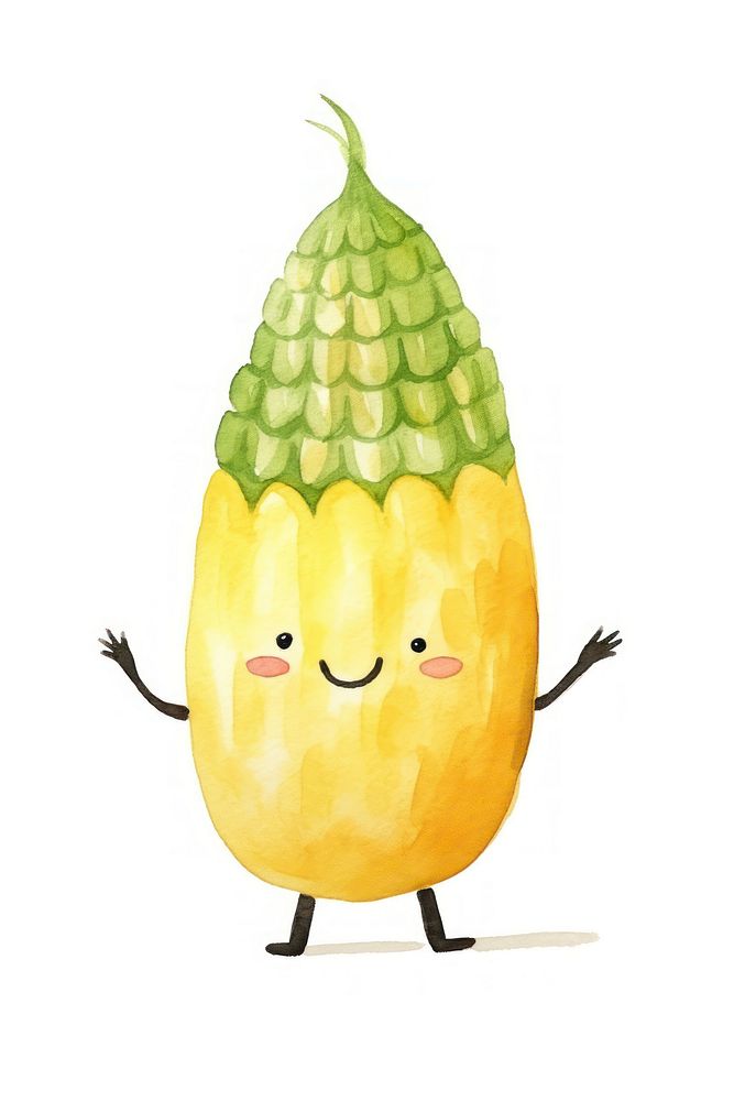 Dancing corn vegetable pineapple fruit. AI generated Image by rawpixel.