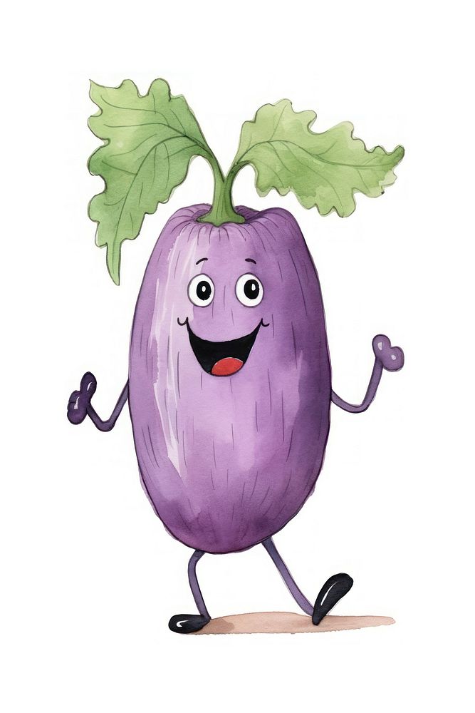 Eggplant dancing vegetable food anthropomorphic. AI generated Image by rawpixel.