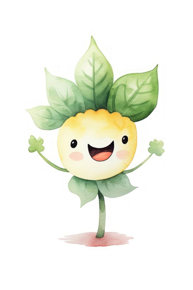 Flower character dancing plant cute leaf. AI generated Image by rawpixel.